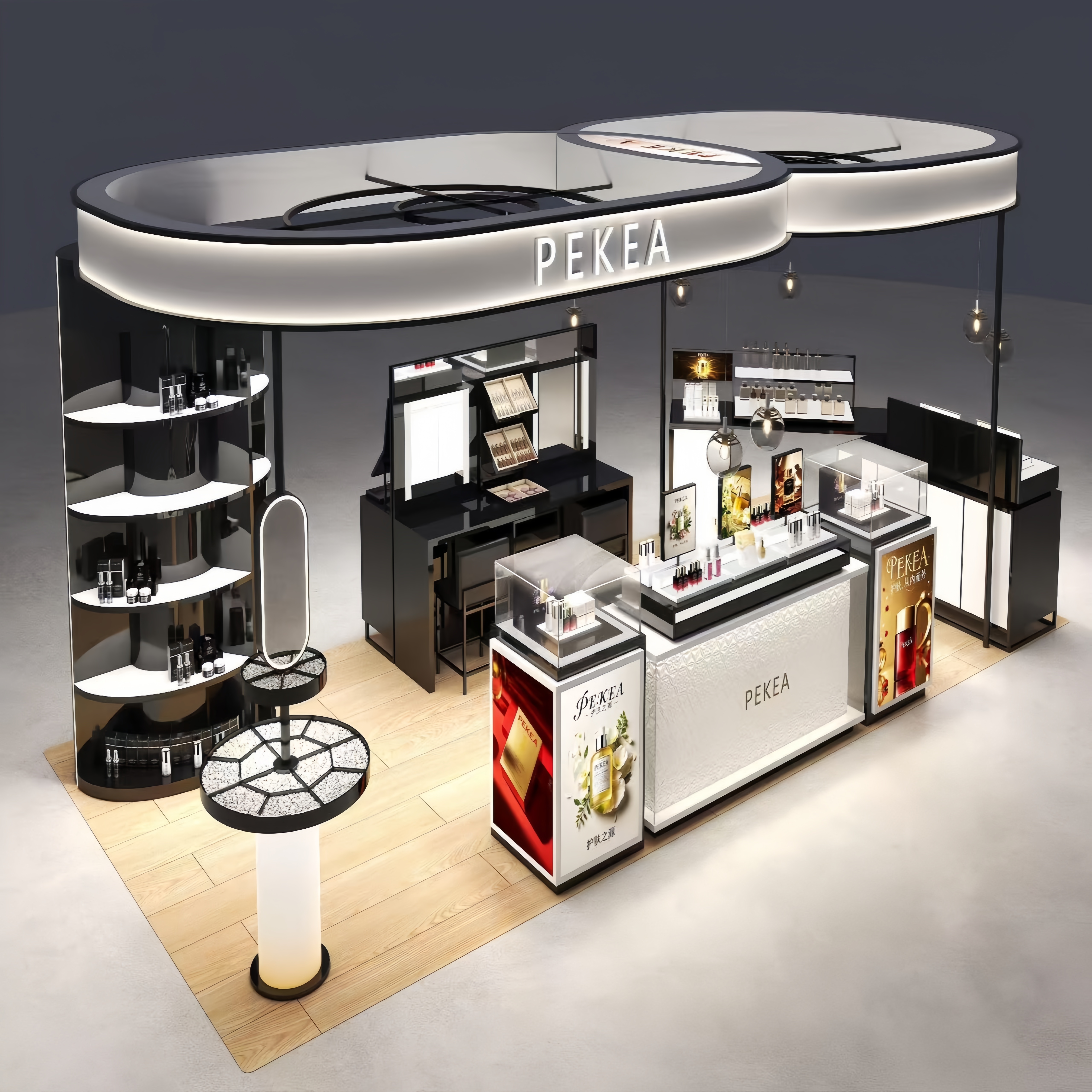 High End Makeup Display Cabinet  Customized Beauty  Cosmetic Display Unit