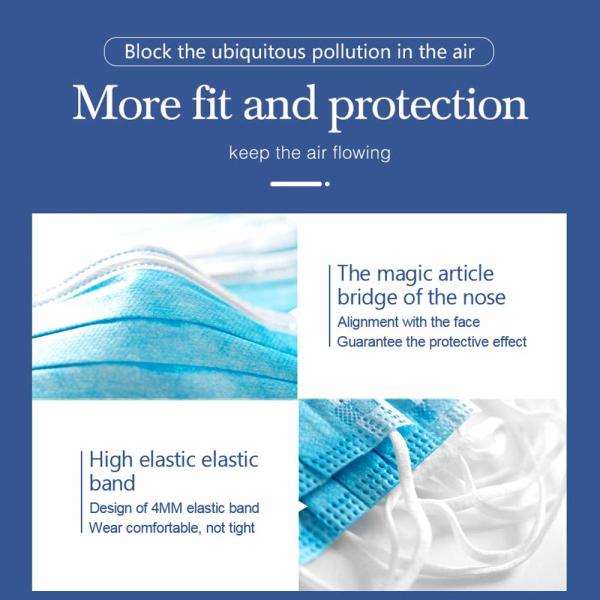 3 Ply Disposable Medical Surgical Mask Non Woven Protect Against Particles