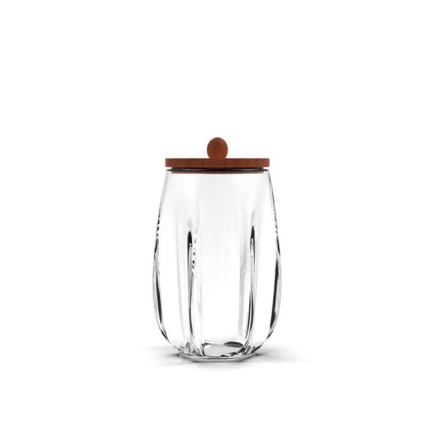 500ml 800ml Bamboo Lids Clear Glass Storage Jars 1L Glass Kitchen Canisters