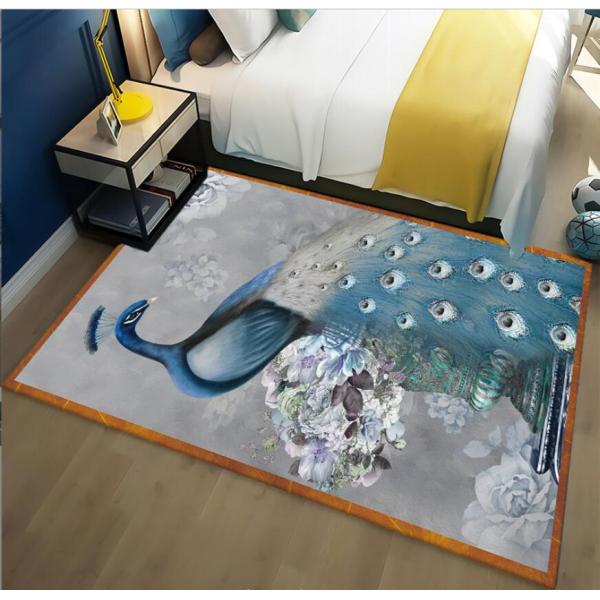 Light Luxury Peacock Pattern Bedroom Blanket Sofa Bedroom And Living Room Floor Carpets