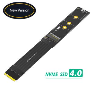 バージョンアップ 180度 NGFF M.2 M-Key NVME SSD拡張ケーブル 3.3V パワー LEDステータスライト