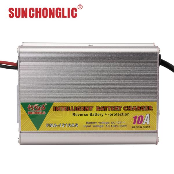 12v 10a lead acid intelligent car battery charger  three step input 150v-250v