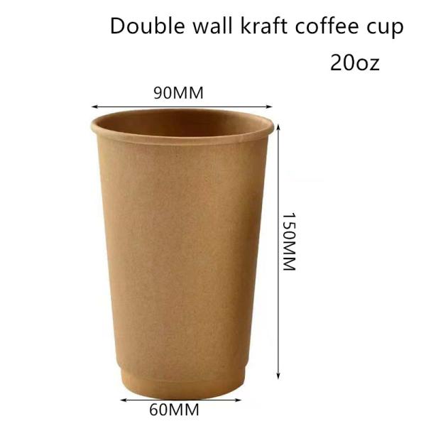PE Coated 300gsm Kraft Paper Coffee Cups BPA Free