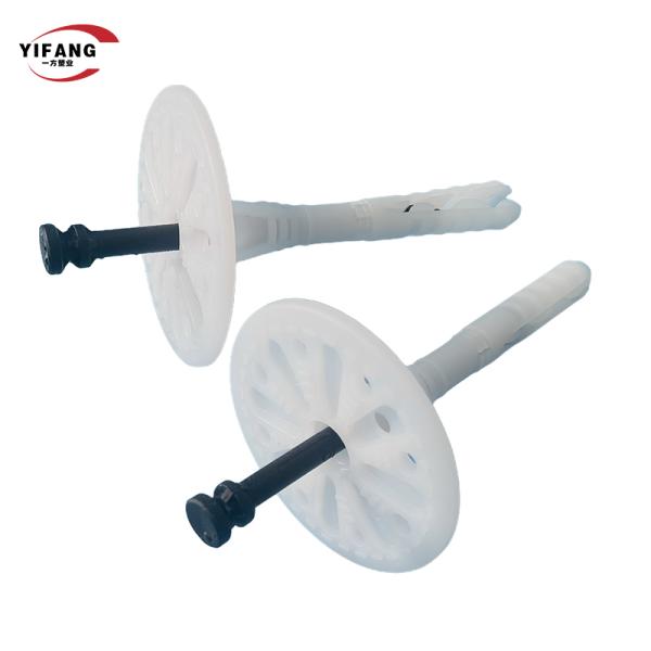 100 Pcs Plastic Insulation Dowels & Dish Plugs, 10×110mm, Rust - Free, for Wall Insulation Board Fixing