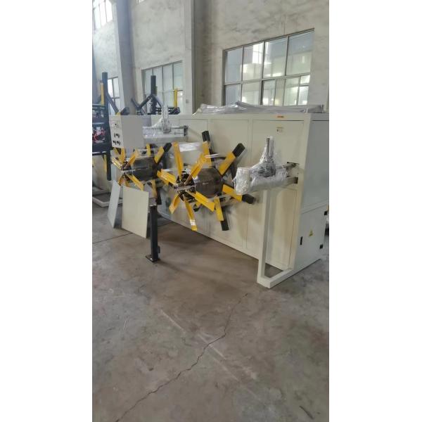 Double Station Plastic HDPE Pipe Coiling Winder Coiler Winding Machine With Automatic Strapping For PE Pipes