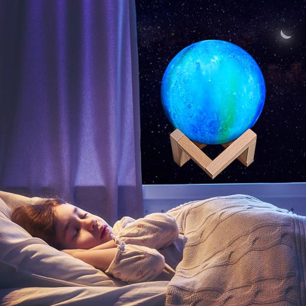 Personalized Moon Led Night Light 5.9 Inch With Stand 16 Colors RGB