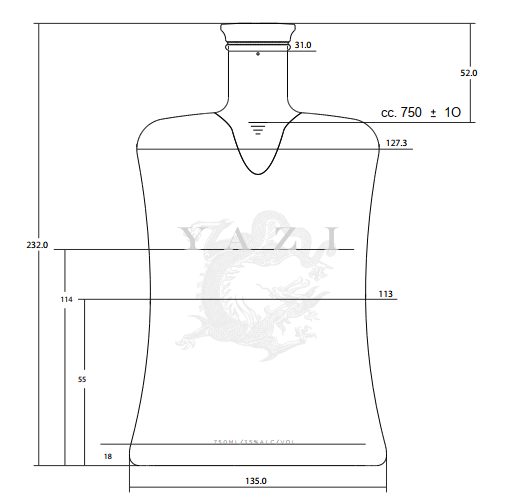 Серебряный горячий графинчик водки Кристл фольги