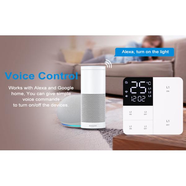 Glomarket Smart Tuya Wifi Button Wall Switch Remote/Voice Alexa/Timer Control With Lcd Screen Temperature and Humidity