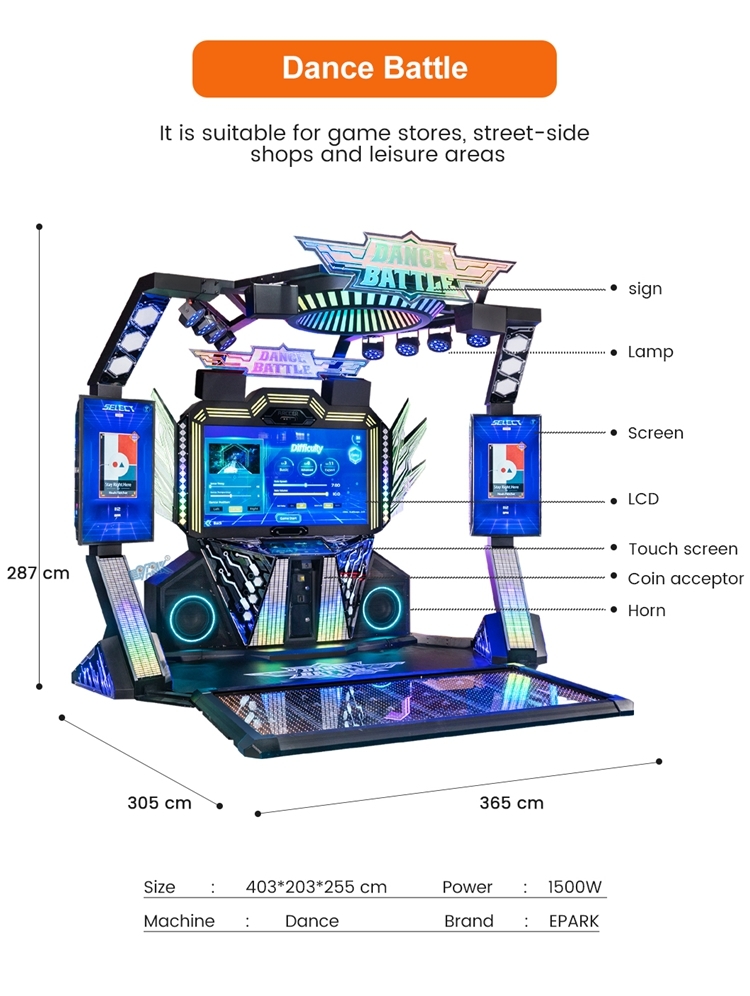 Interactive Dance Arcade Machine for Entertainment Centers