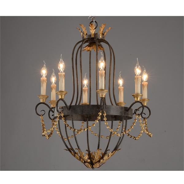 Antique french wrought iron chandelier for Indoor home hotel pendant lights (WH-CI-45)
