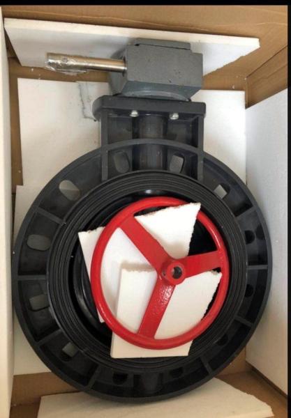 PVC Flange Butterfly Valve with ABS Handle and Wafer End Connect DN50-DN500