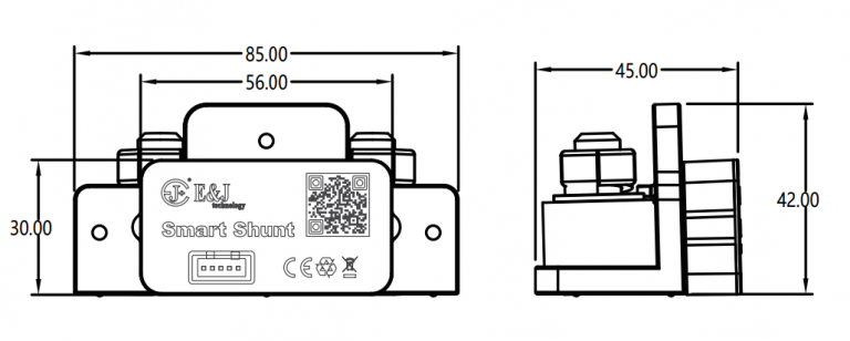 Smart Shunt Wireless Battery Monitor IP68 Waterproof Digital Indicator Real Time Voltage SOC