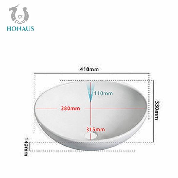 Small Size Bathroom Countertop Basin Hand Facial Cleansing 410*330*140mm