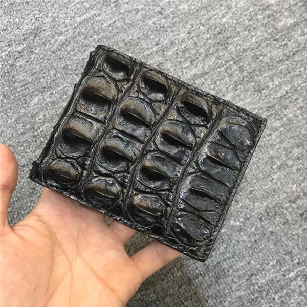 Authentic Exotic Real Alligator Leather Men's Short Card Holders Genuine Crocodile Skin Male Small Bifold Wallet