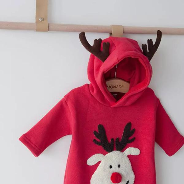Baby Girls boys Christmas romper infant long sleeve deer jumpsuit for christmas baby hooded deer rompers