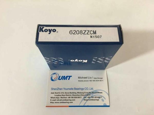 KOYO precision bearing  6208ZZ deep groove ball bearing 40*80*18 mm using for conveyor ,mixer etc.