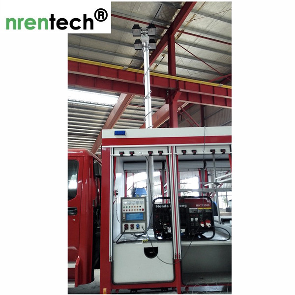 Fire Tender Mounted 7.6m Telescopic Mast Light Tower/ Pneumatic Telescopic Mast