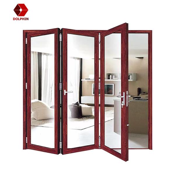 Двойное остекление складывая двери дома внешнее алюминиевое изолировало алюминиевые Bifold двери патио