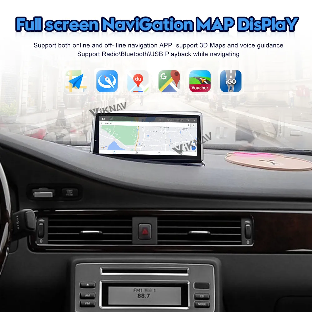 Авторадио Viknav Для Volvo S80 V70 (2004-2011) 8,8 дюйма Встроенный в Carplay GPS навигация Мультимедийный проигрыватель Сенсорный экран