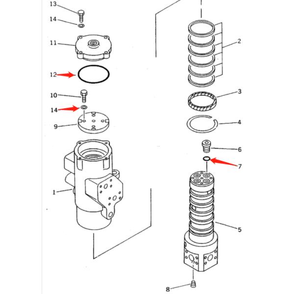 703-09-33210 7030933210 Swivel Joint Seal Kit For Excavator PC300-5