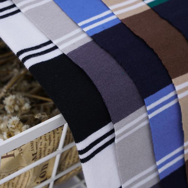 Прочный и дышащий хлопковый двойной нить полосатый хлопковый ткань для футболки
