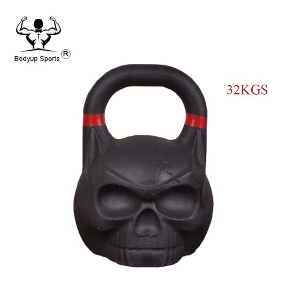 Competition Powder Painting Iron Skull Kettlebell / Power Training Skull Kettlebell