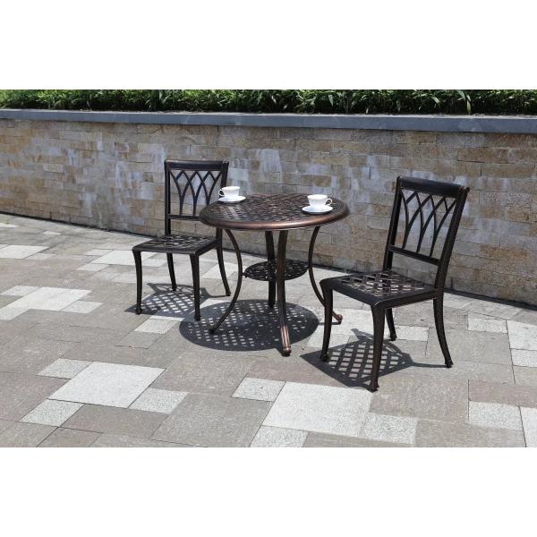 3PCS Meubles d'extérieur en aluminium fondu Ensemble de salle à manger en aluminium plié