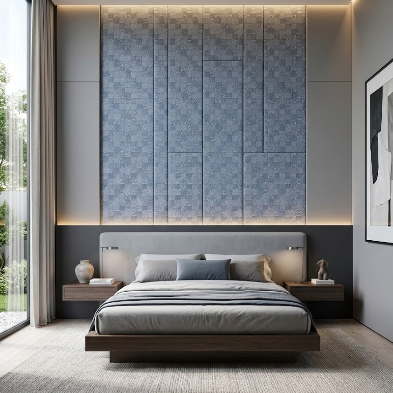 Diamond Woven Textile PVC Film Roll | Geometric Fabric Pattern Wall Panel Wrap