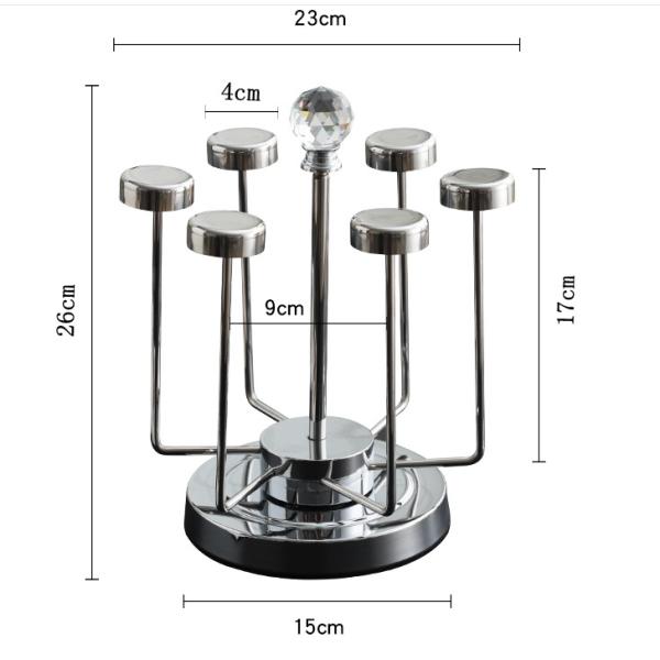 Silver 360 Degree Rotation 304SS Cup Holder Stand