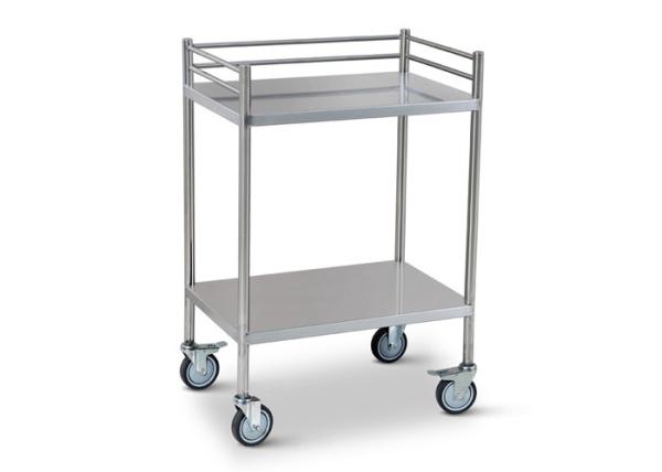 Durable Stainless Steel Two Shelf  Instrument  Trolley One Year Warranty