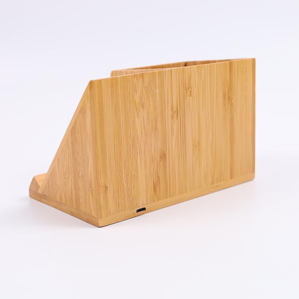 Eco-Friendly Living Room Wireless Charging Box with Injection Bamboo and Organizer