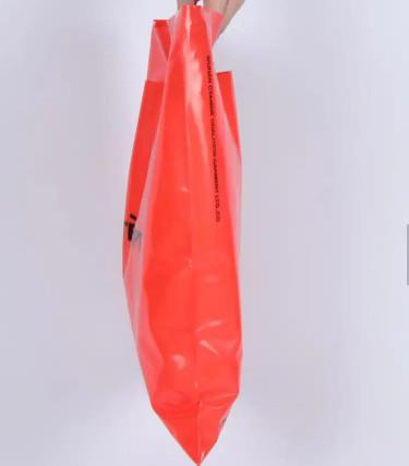 OEM / ODM Die Cut Handle Poly Bags Recyclable Loop Handle Plastic Bags
