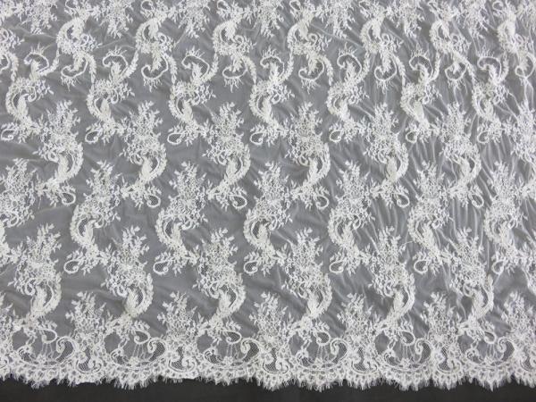 Elegant Cord Viscose Chantilly Lace / Embroidered Lace Fabric