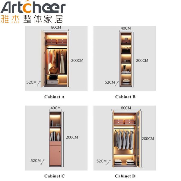 Modern Stylish Design Customized Size Wardrobe Closet with Eco-Friendly Material