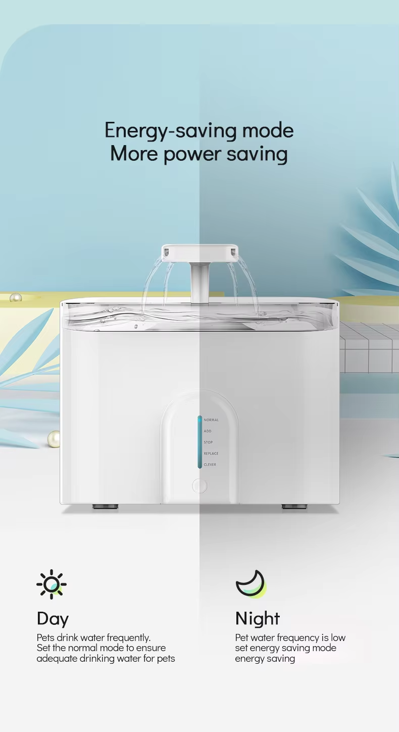 Intelligent 2.5L Pet Water Dispenser Eco-Friendly Dog Cat Feeder Automatic Induced Water Feature Solid Pattern Charge Plastic