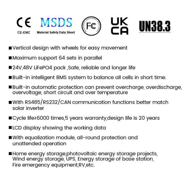 OEM / ODM 12kwh 48V солнечная батарея 200ah 250ah Lifepo4 Литий железный аккумулятор
