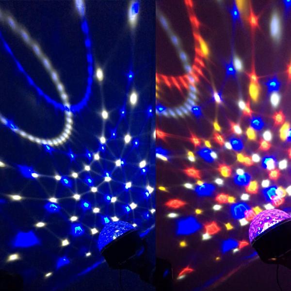 Sound Crystal Led Magic Ball Light , Olympic Circles Multi Colored Christmas Lights