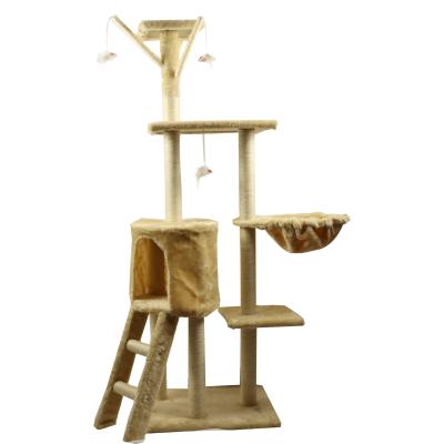 Chats supérieurs pluss âgé adultes plus anciens chats beiges des deux XL de Cat Tree Furniture For Multiple des grands 60 pouces 72 pouces 80 pouces