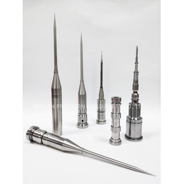 Custom S136 SKD61 SKH51 Material Mold Core Pins with 48-53HRC Hardness and +/-0.005mm Tolerance for Medical Plastic Molds