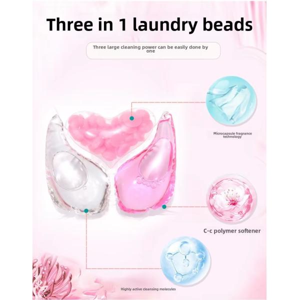 Customized Eco-Friendly Three-Chamber Three-In-One Scented Laundry Detergent Pods For Stock