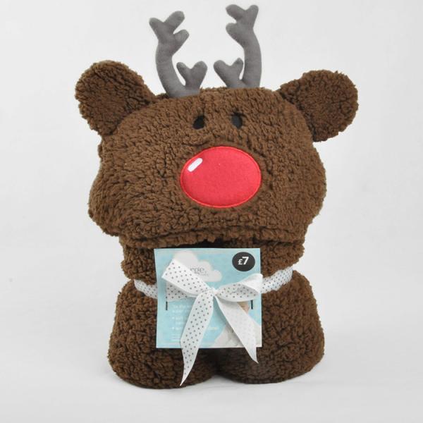 Machine Washable Flannel Hoodie Blanket Sherpa Knit Hooded Animal Blanket