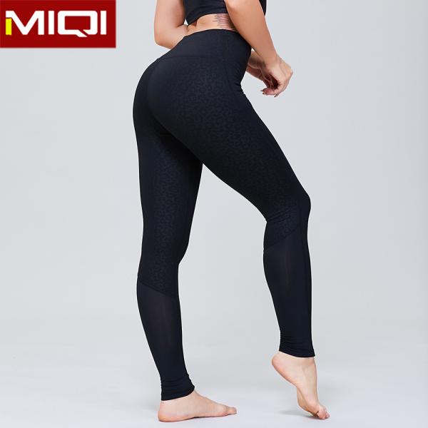 Mesh Sexy Embossing Miqi  High Waisted Athletic Leggings