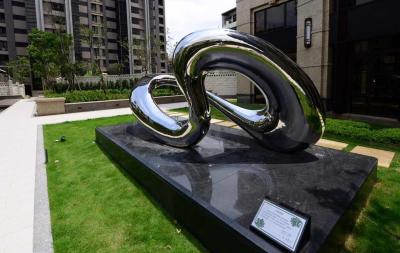 Do estilo artificial exterior decorativo da escultura do metal da jarda arte de aço inoxidável infinita