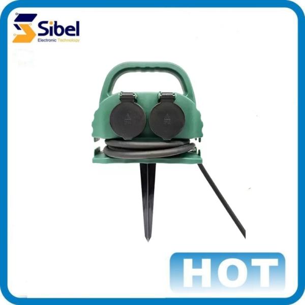 Hot sale 4 way German waterproof IP44 outdoor garden socket with 1.5m 5m 10m rubber extension cord