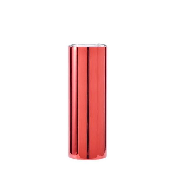 600ml Red Metallic Drink Ware Custom 20 Oz Stainless Steel Tumbler Skinny Sublimation Wine Tumblers Executive Mirror Chrome Water Mug Straight Body