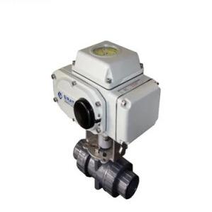 On Off 2 Way Valve Union Connection Soft Seat PVC Electric Ball Valve