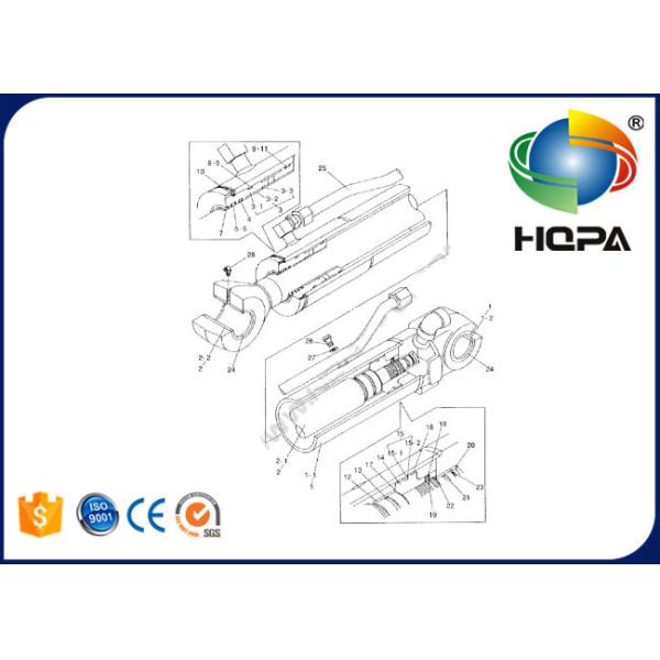 LQU0223 Ram Dipper Cylinder Seal Kit For JCB JZ70 JS70 Dipper Ram