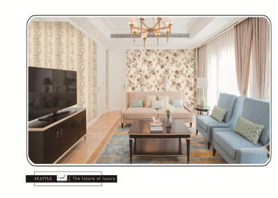 2018 newest design Home Decoration PVC Wallpaper Waterproof With European Flower