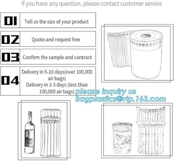 air cushion pillow bags, inflatable air filled pillow bag, shockproof recycable air pillow glass bottle bag, bagplastics