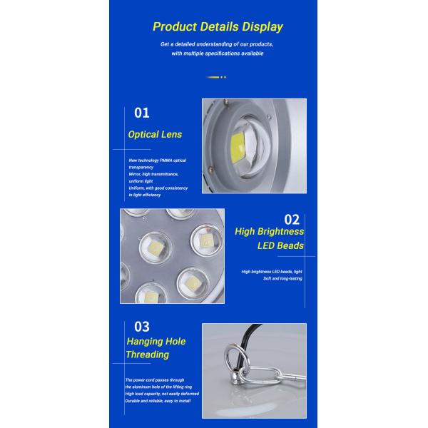 100W 200W 300W LED High Bay Lights for Garage and Indoor Warehouse Workshop Commercial Industrial Lighting AC200-240V
